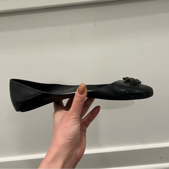 Melissa + Jason Wu Black Jelly Pointed Toe Trippy Ballet Flats - Picture 3 of 7